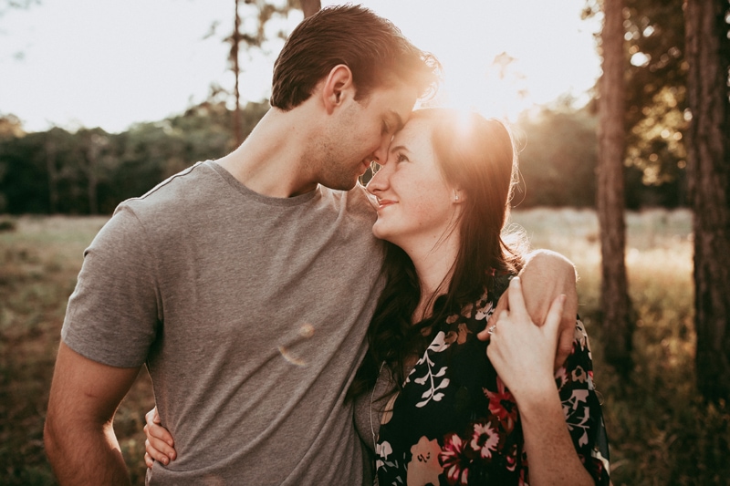 Orlando Couples Photography, young couple resting forehead to forehead